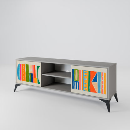 GEOMETRIC SHINE Mueble de TV de 2 Puertas