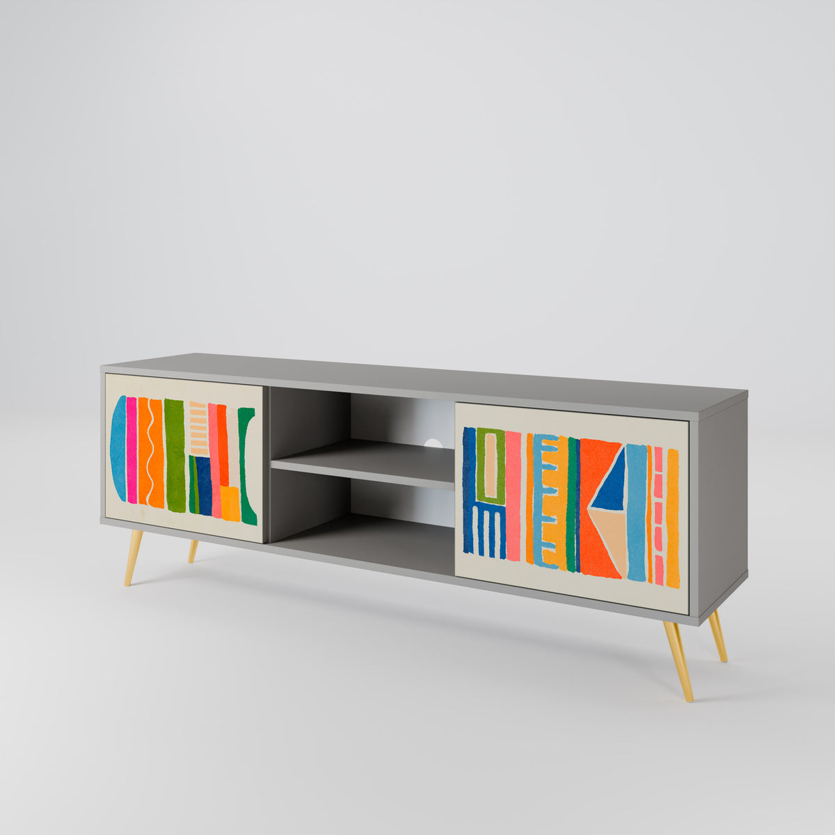 GEOMETRIC SHINE Mueble de TV de 2 Puertas