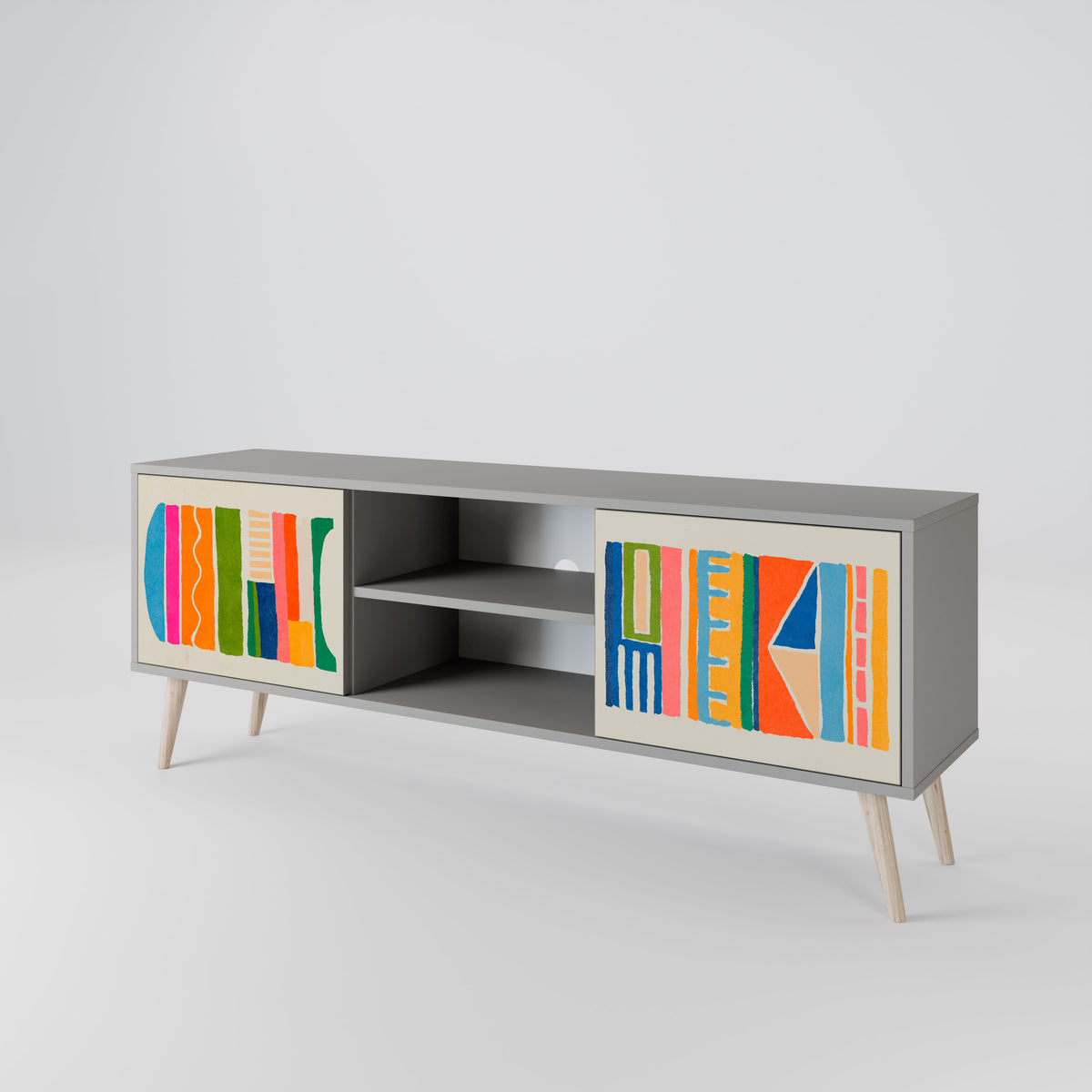 GEOMETRIC SHINE Mueble de TV de 2 Puertas