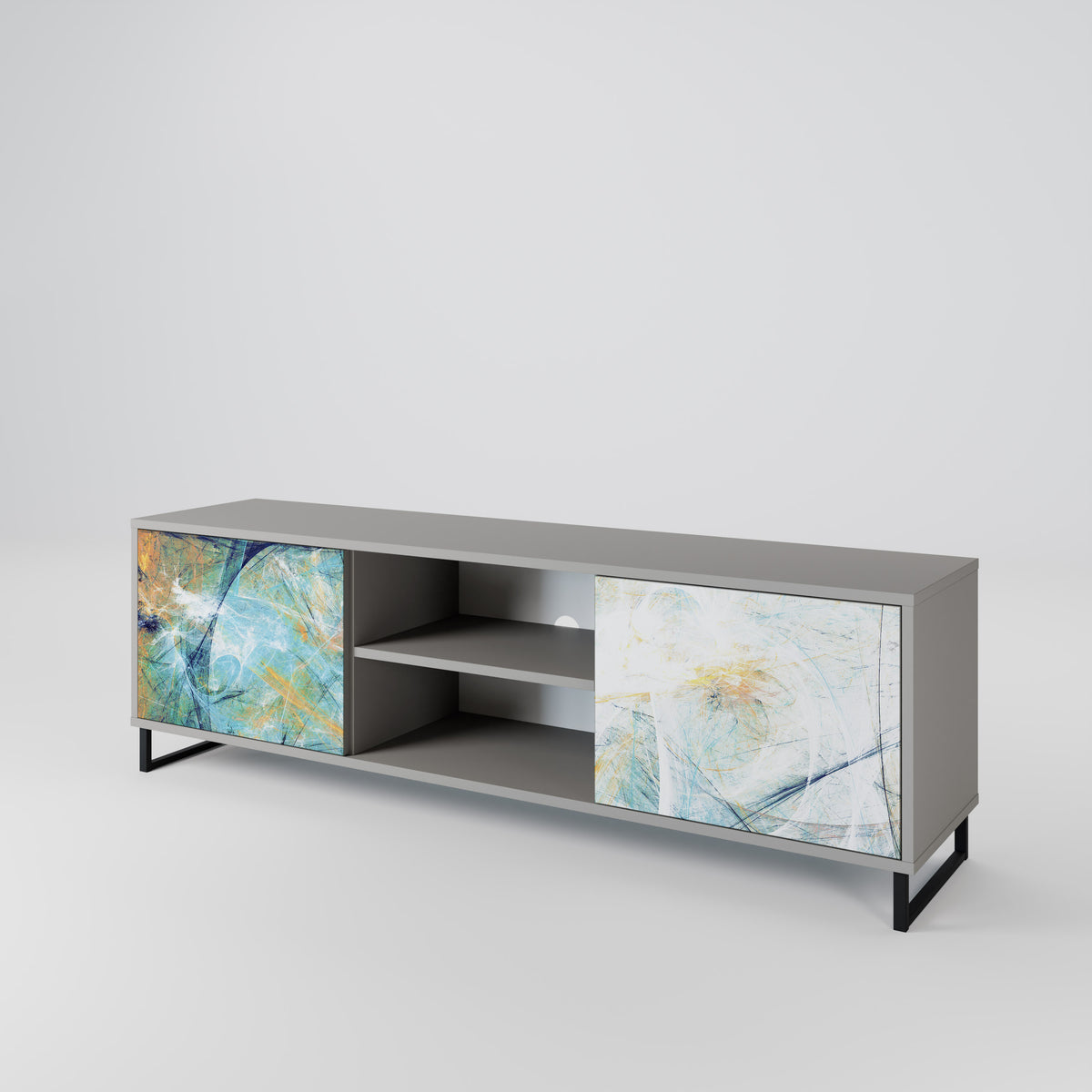 ABSTRACT THOUGHTS Mueble de TV de 2 Puertas