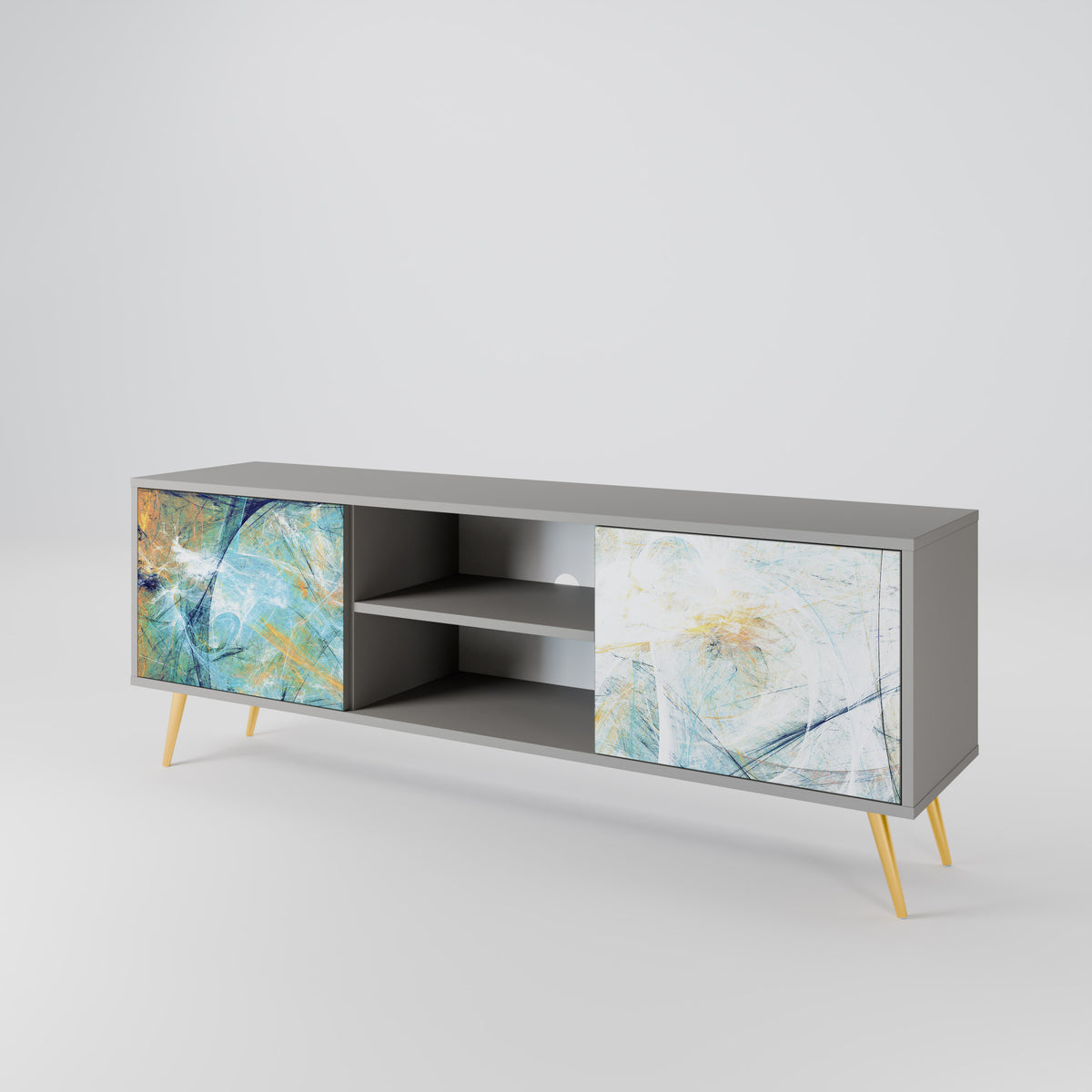 ABSTRACT THOUGHTS Mueble de TV de 2 Puertas