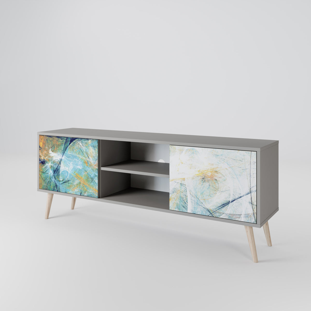 ABSTRACT THOUGHTS Mueble de TV de 2 Puertas