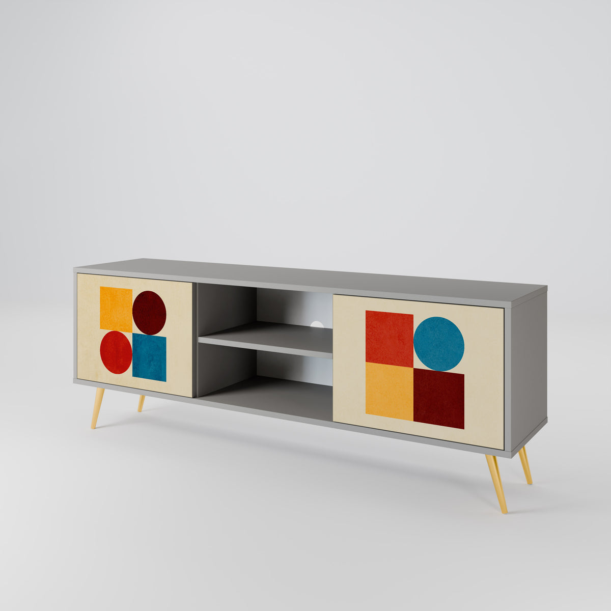 GEOMETRIC PUZZLE Mueble de TV de 2 Puertas