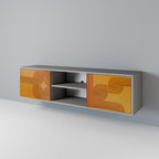 STRENGTHENING RELATION Mueble de TV de 2 Puertas en Acabado Gris