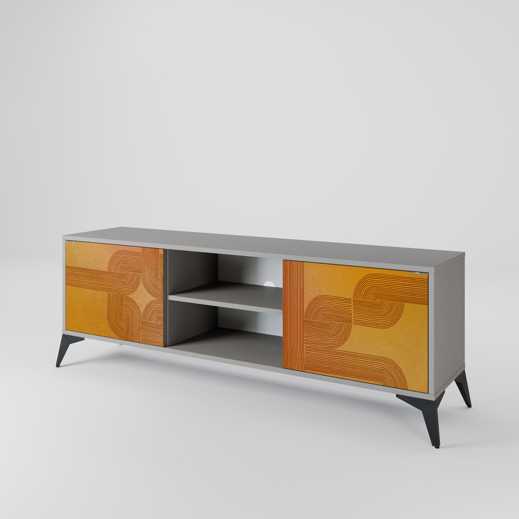 FORTALECIENDO LA RELACIÓN Mueble de TV de 2 puertas en acabado gris