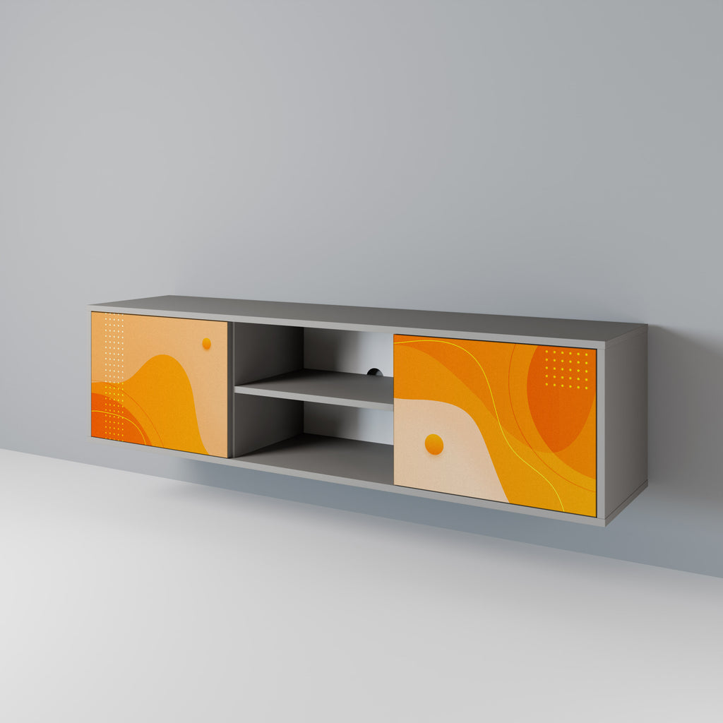 Mueble de TV de 2 puertas ORANGE ARRANGEMENT en acabado gris
