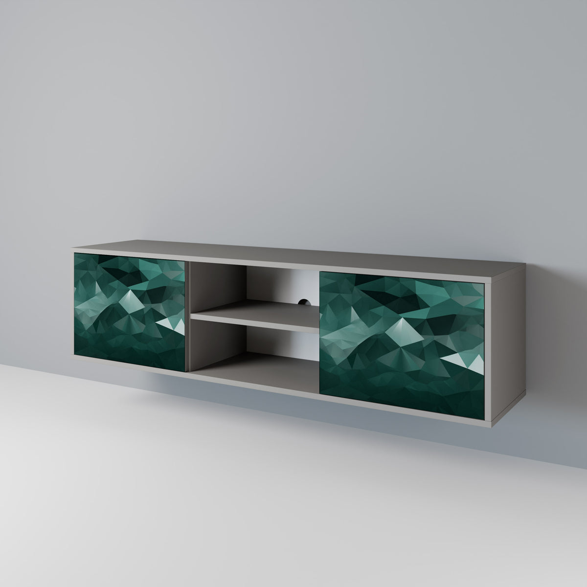 POLYGONAL FLOATING Mueble de TV de 2 Puertas