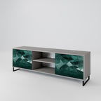 POLYGONAL FLOATING Mueble de TV de 2 Puertas en Acabado Gris