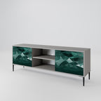 POLYGONAL FLOATING Mueble de TV de 2 Puertas en Acabado Gris