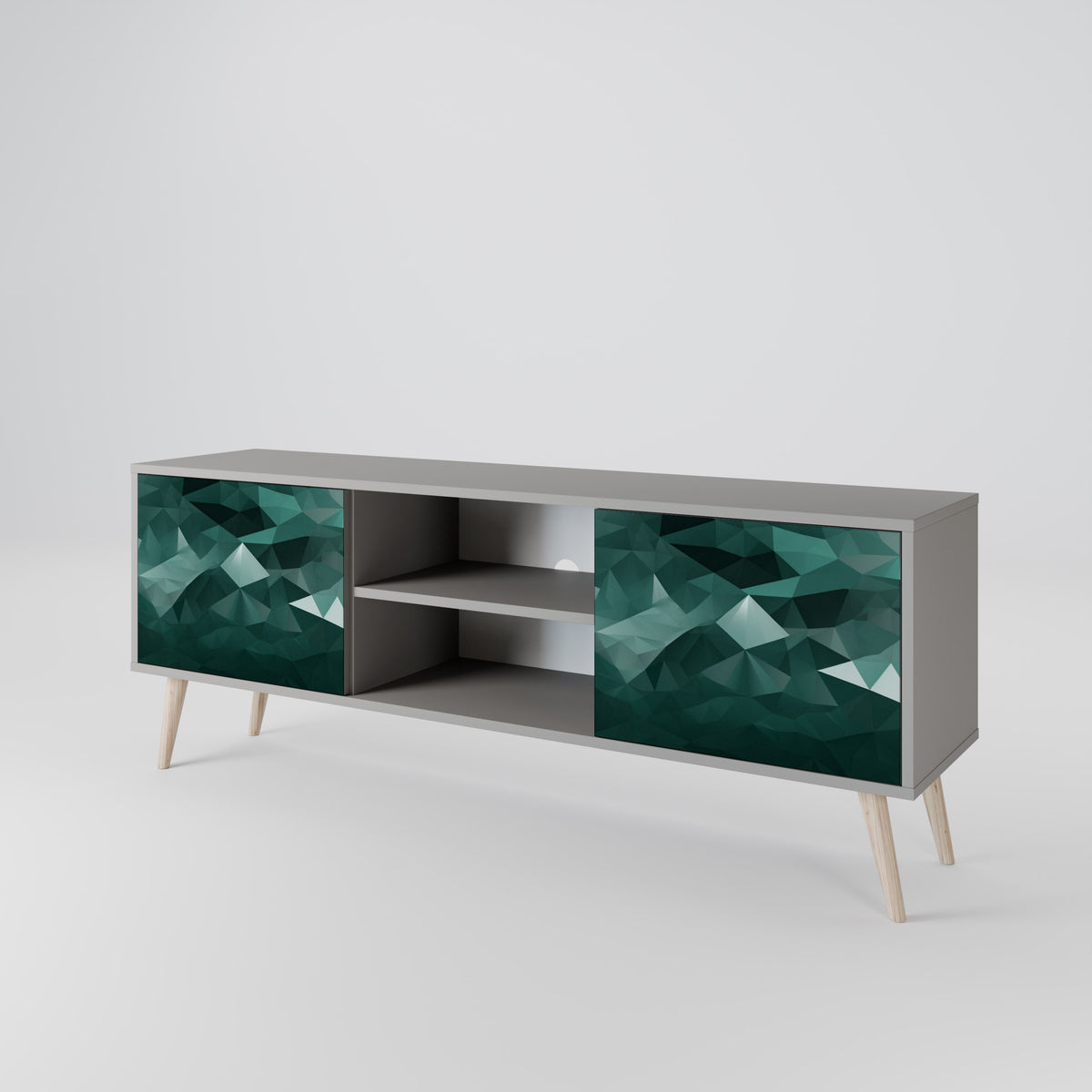 POLYGONAL FLOATING Mueble de TV de 2 Puertas