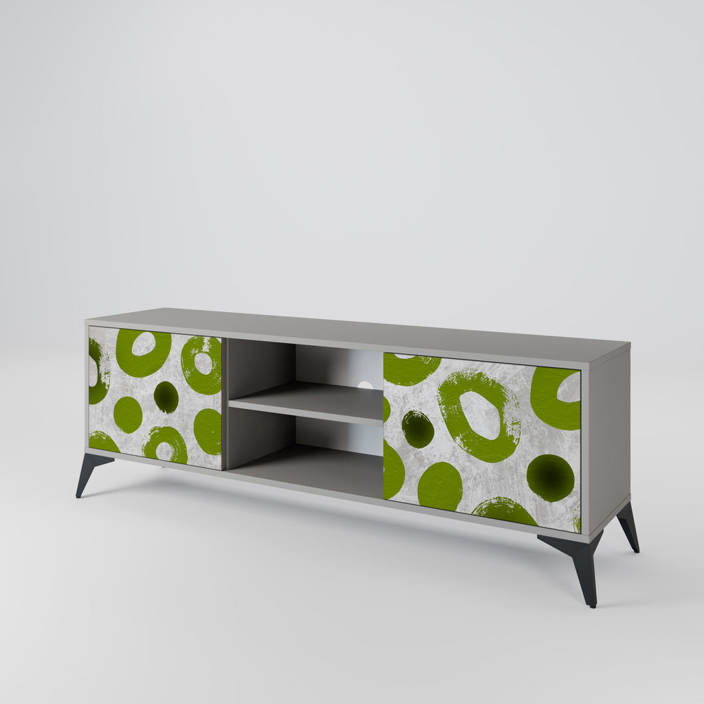 Mueble de TV de 2 puertas GREEN RHAPSODY en acabado gris