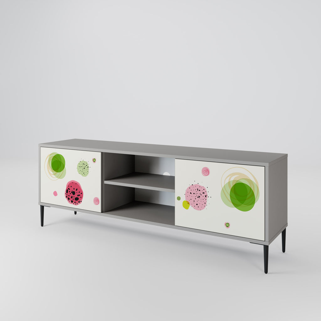 Mueble de TV COLORFUL COSMOS de 2 puertas en acabado gris