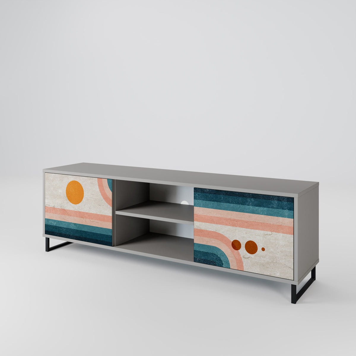 TWO HALVES Mueble de TV de 2 Puertas
