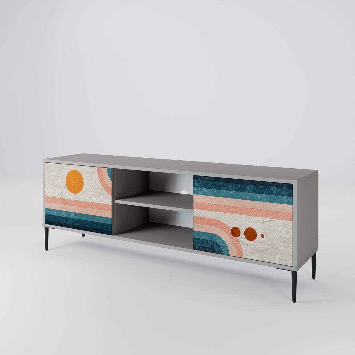 TWO HALVES Mueble de TV de 2 Puertas