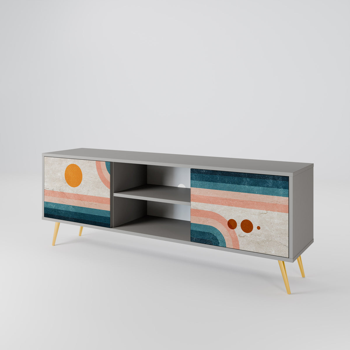 TWO HALVES Mueble de TV de 2 Puertas