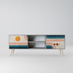 TWO HALVES Mueble de TV de 2 Puertas en Acabado Gris