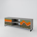 SIMPLE SOLUTIONS Mueble de TV de 2 Puertas en Acabado Gris