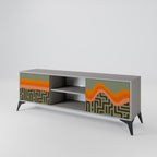 SIMPLE SOLUTIONS Mueble de TV de 2 Puertas en Acabado Gris