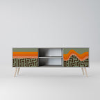 SIMPLE SOLUTIONS Mueble de TV de 2 Puertas en Acabado Gris