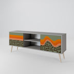 SIMPLE SOLUTIONS Mueble de TV de 2 Puertas en Acabado Gris