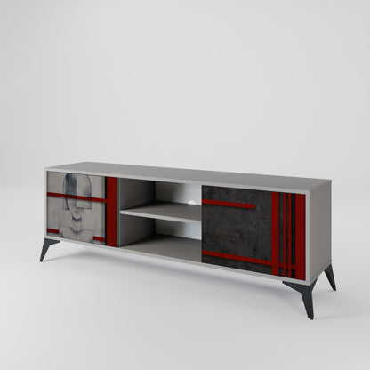 GRAY FIGURES Mueble de TV de 2 Puertas