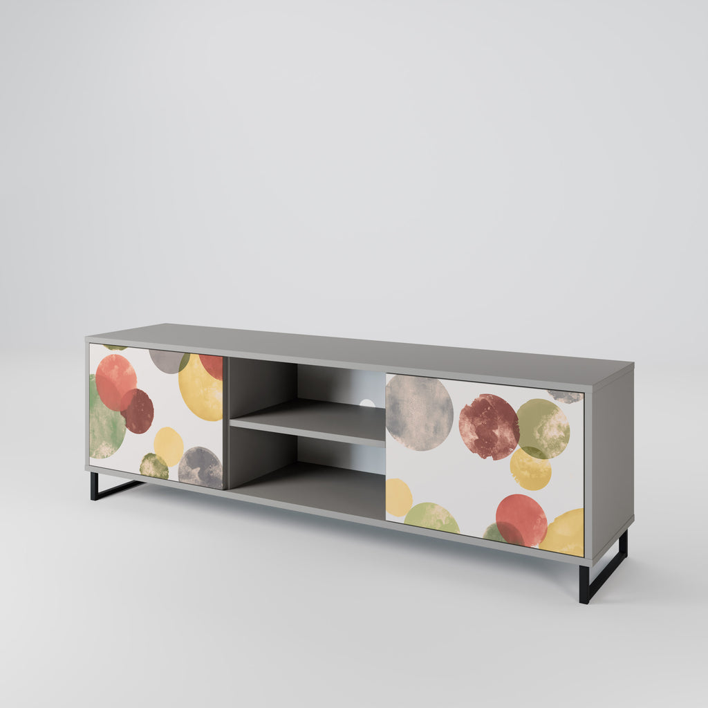 Mueble de TV FLEETING HAPPINESS de 2 puertas en acabado gris