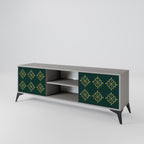 ROYAL MEDALLION 2-Door TV Stand in Grey Finish
