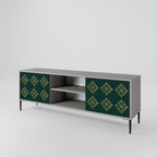 ROYAL MEDALLION 2-Door TV Stand in Grey Finish