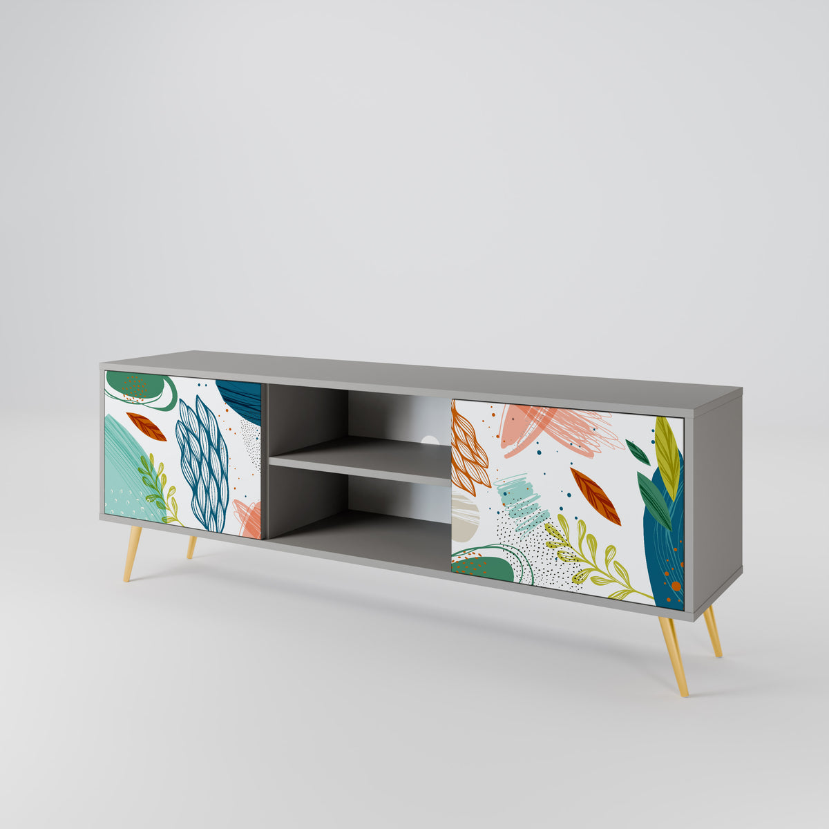 BOTANICAL HURRICANE Mueble de TV de 2 Puertas