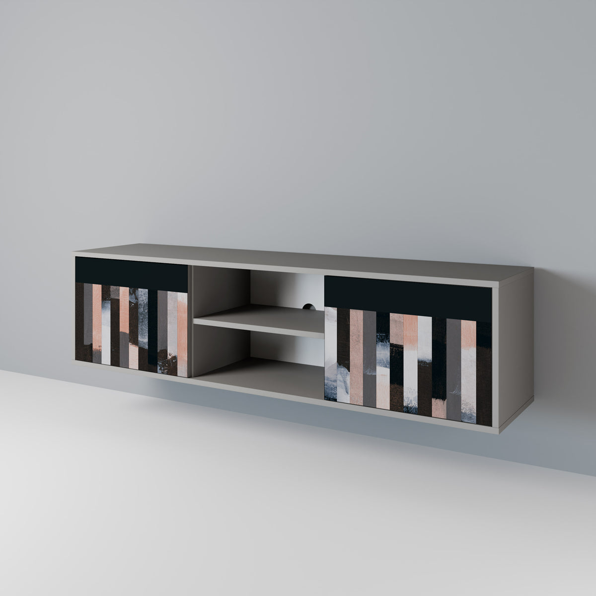 COLLAGE OF RECTANGLES Mueble de TV de 2 Puertas