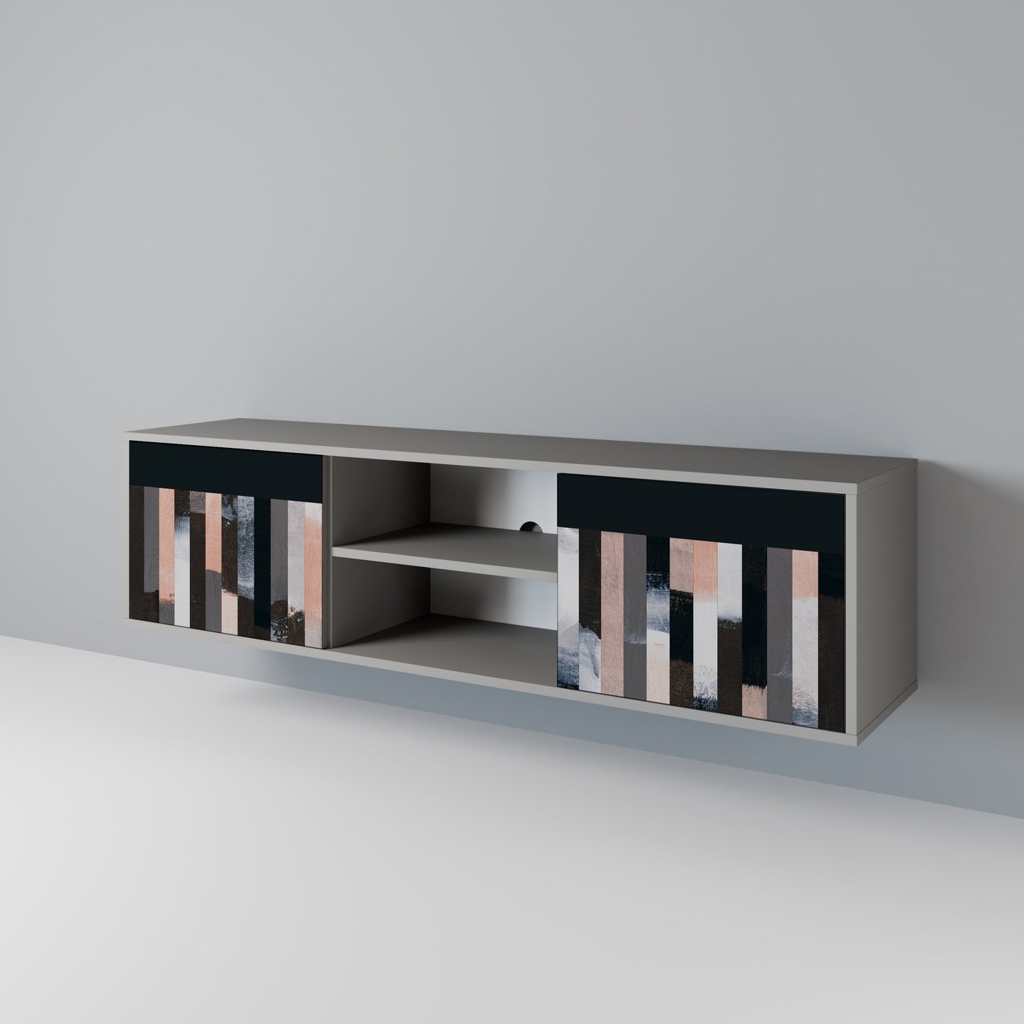 COLLAGE OF RECTANGLES Mueble de TV de 2 Puertas