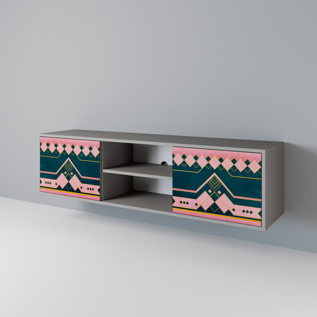 Mueble de TV de 2 puertas ROYAL COMPOSITION en acabado gris