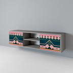 ROYAL COMPOSITION Mueble de TV de 2 Puertas en Acabado Gris