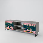 ROYAL COMPOSITION Mueble de TV de 2 Puertas en Acabado Gris