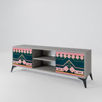 ROYAL COMPOSITION Mueble de TV de 2 Puertas en Acabado Gris