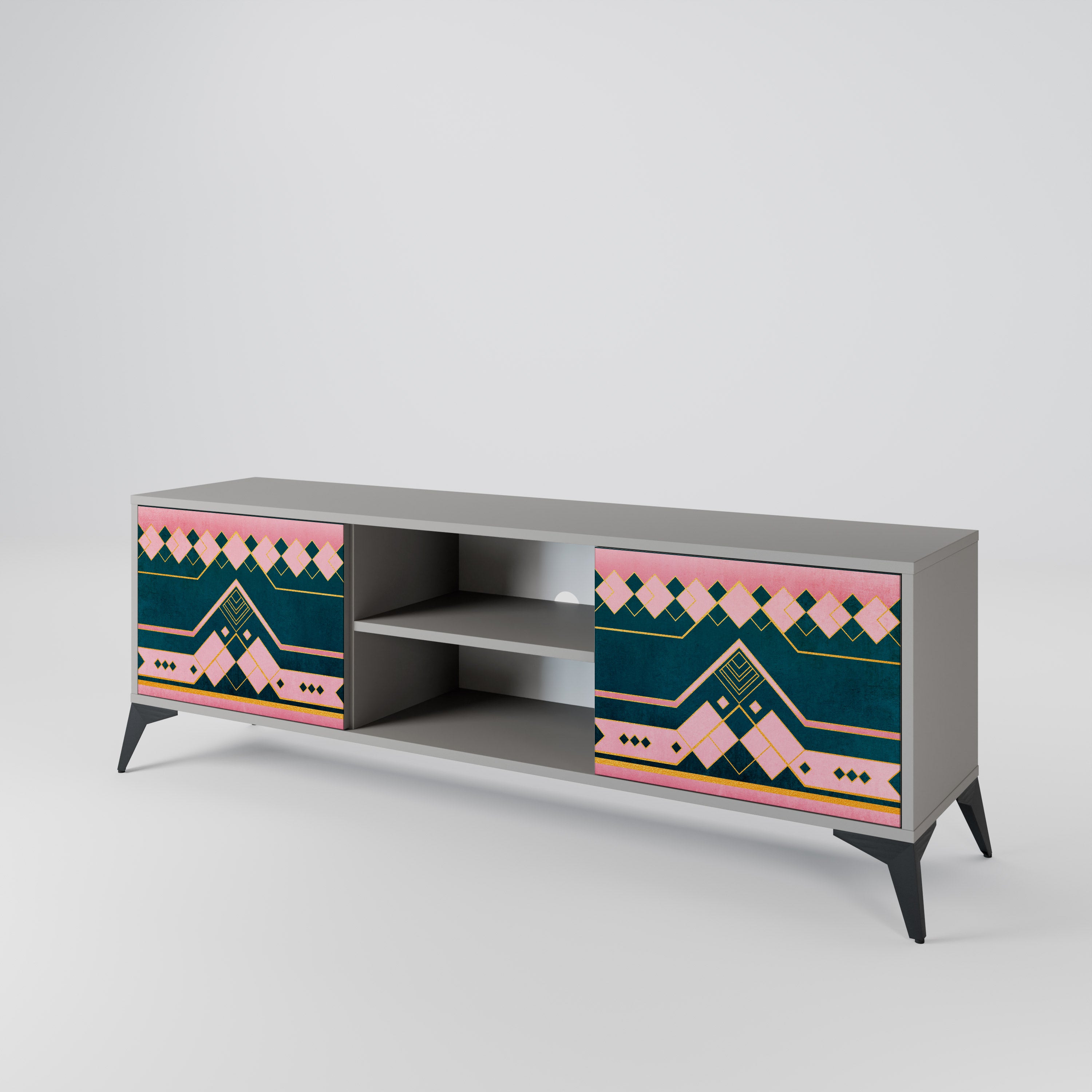 ROYAL COMPOSITION 2-Door TV Stand in Grey Finish