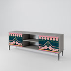 ROYAL COMPOSITION Mueble de TV de 2 Puertas en Acabado Gris