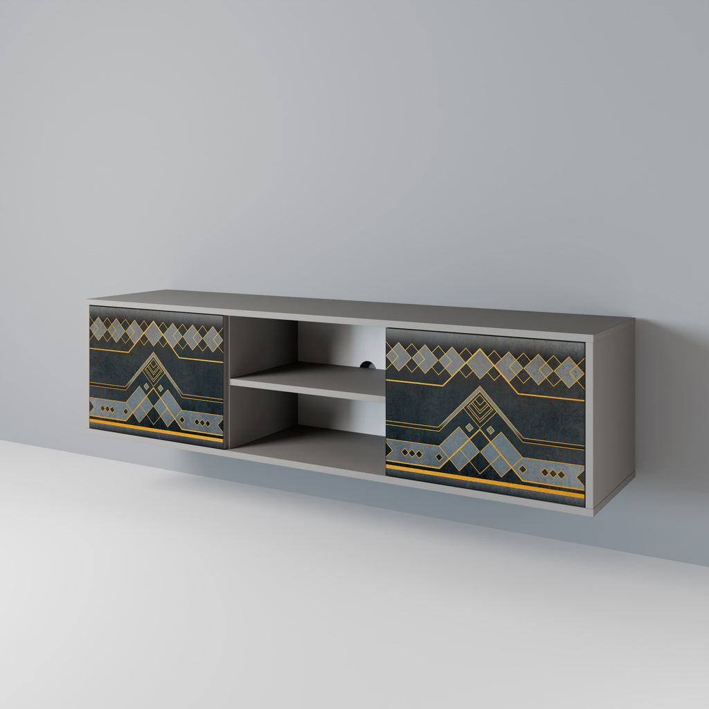 Mueble de TV de 2 puertas ROYAL ORDINARINESS en acabado gris