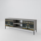 ROYAL ORDINARINESS Mueble de TV de 2 Puertas en Acabado Gris