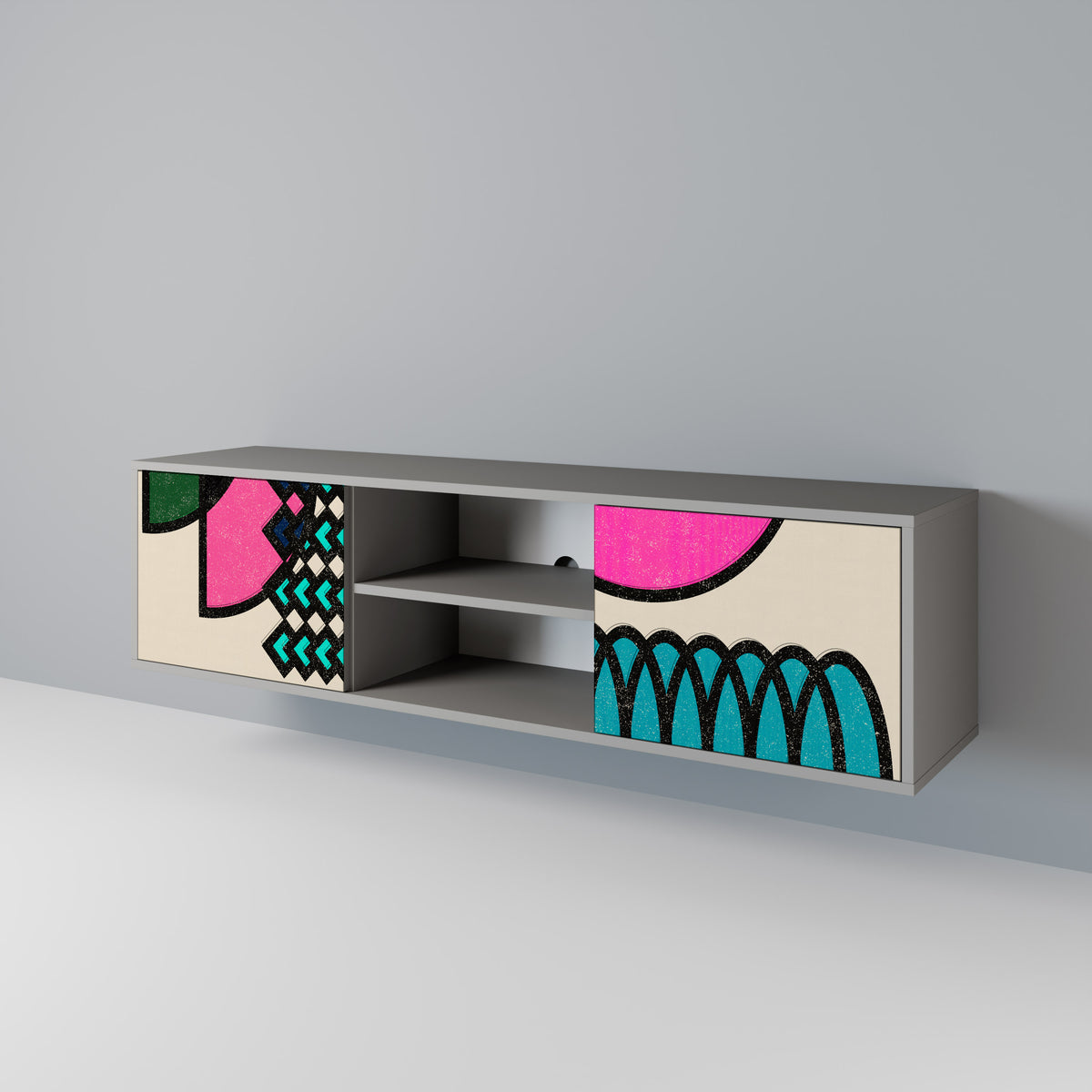GEOMETRIC RHAPSODY Mueble de TV de 2 Puertas
