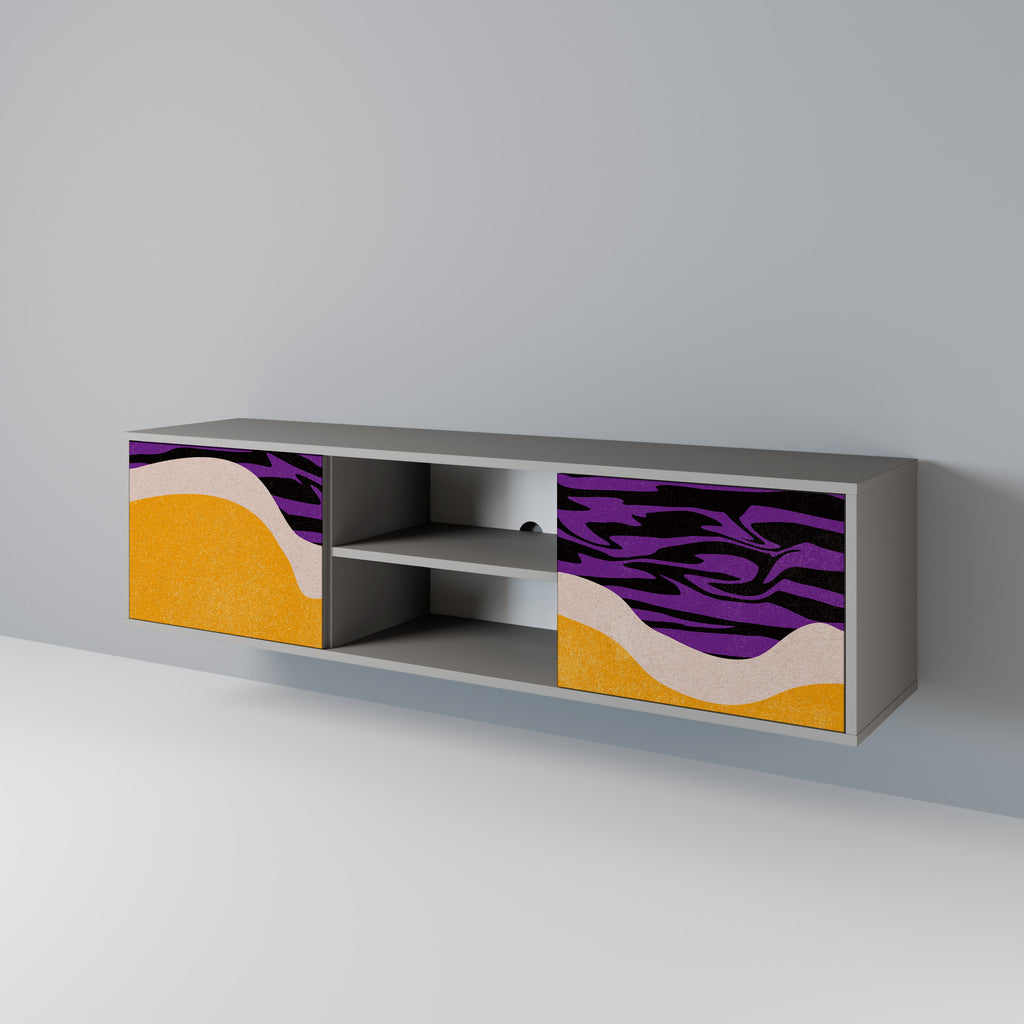 Mueble de TV INDEPENDENT BORDER de 2 puertas en acabado gris