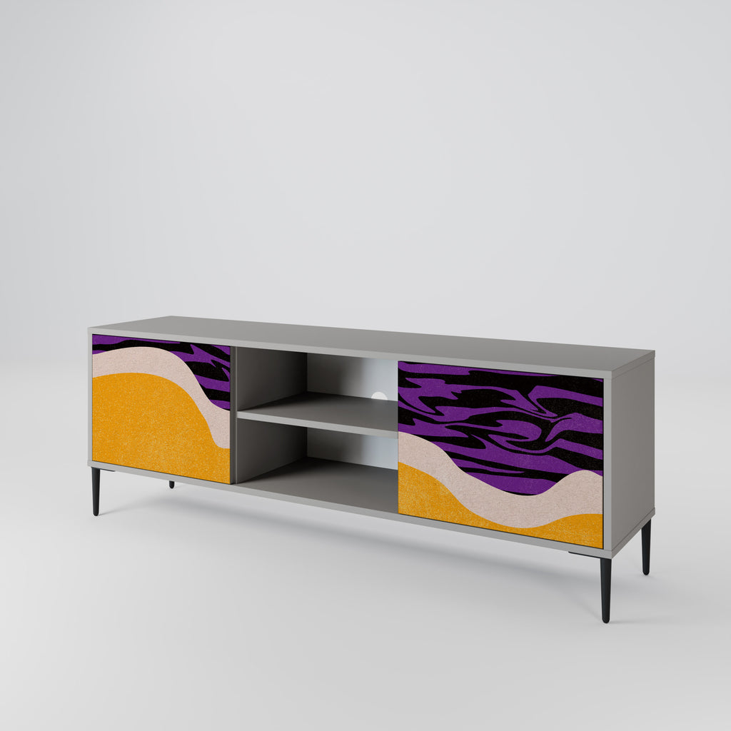 Mueble de TV INDEPENDENT BORDER de 2 puertas en acabado gris