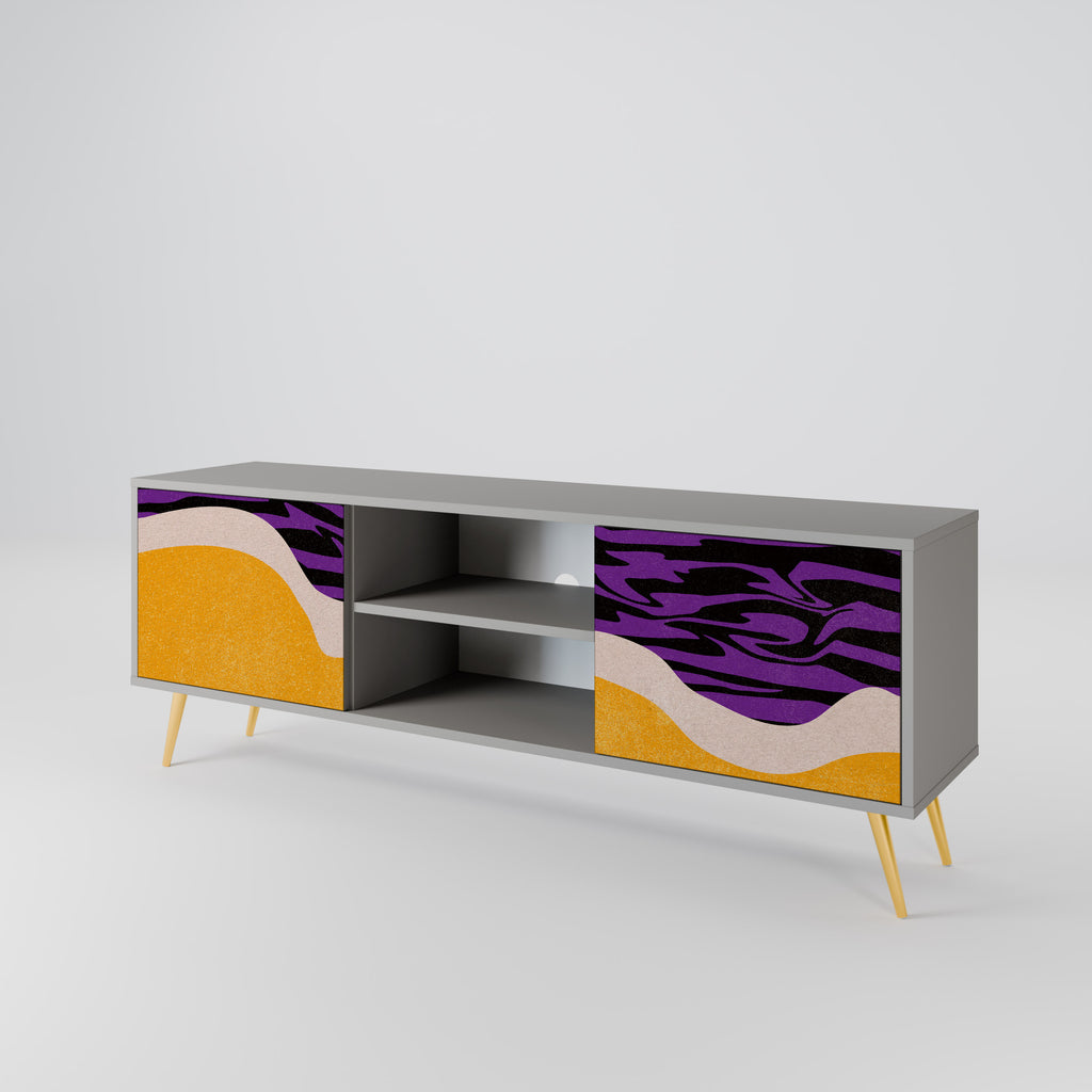 Mueble de TV INDEPENDENT BORDER de 2 puertas en acabado gris