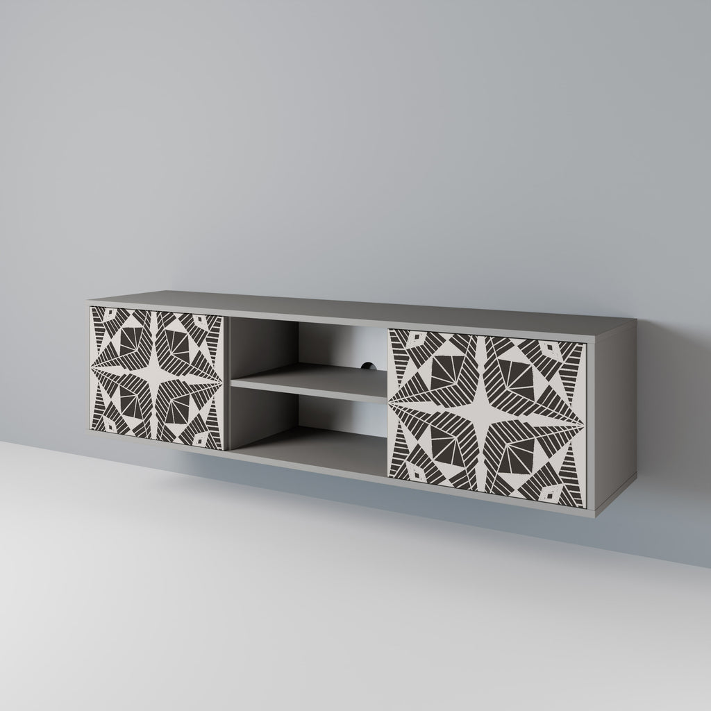 Mueble de TV MONOCROMÁTICO NEXUS de 2 puertas en acabado gris