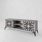 MONOCHROME NEXUS 2-Door TV Stand in Grey Finish