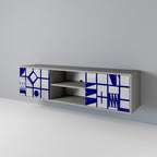 THE RIGHT PLACES Mueble de TV de 2 Puertas en Acabado Gris