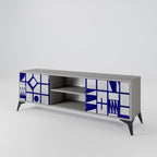 THE RIGHT PLACES Mueble de TV de 2 Puertas en Acabado Gris