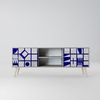 THE RIGHT PLACES Mueble de TV de 2 Puertas en Acabado Gris