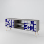 THE RIGHT PLACES Mueble de TV de 2 Puertas en Acabado Gris