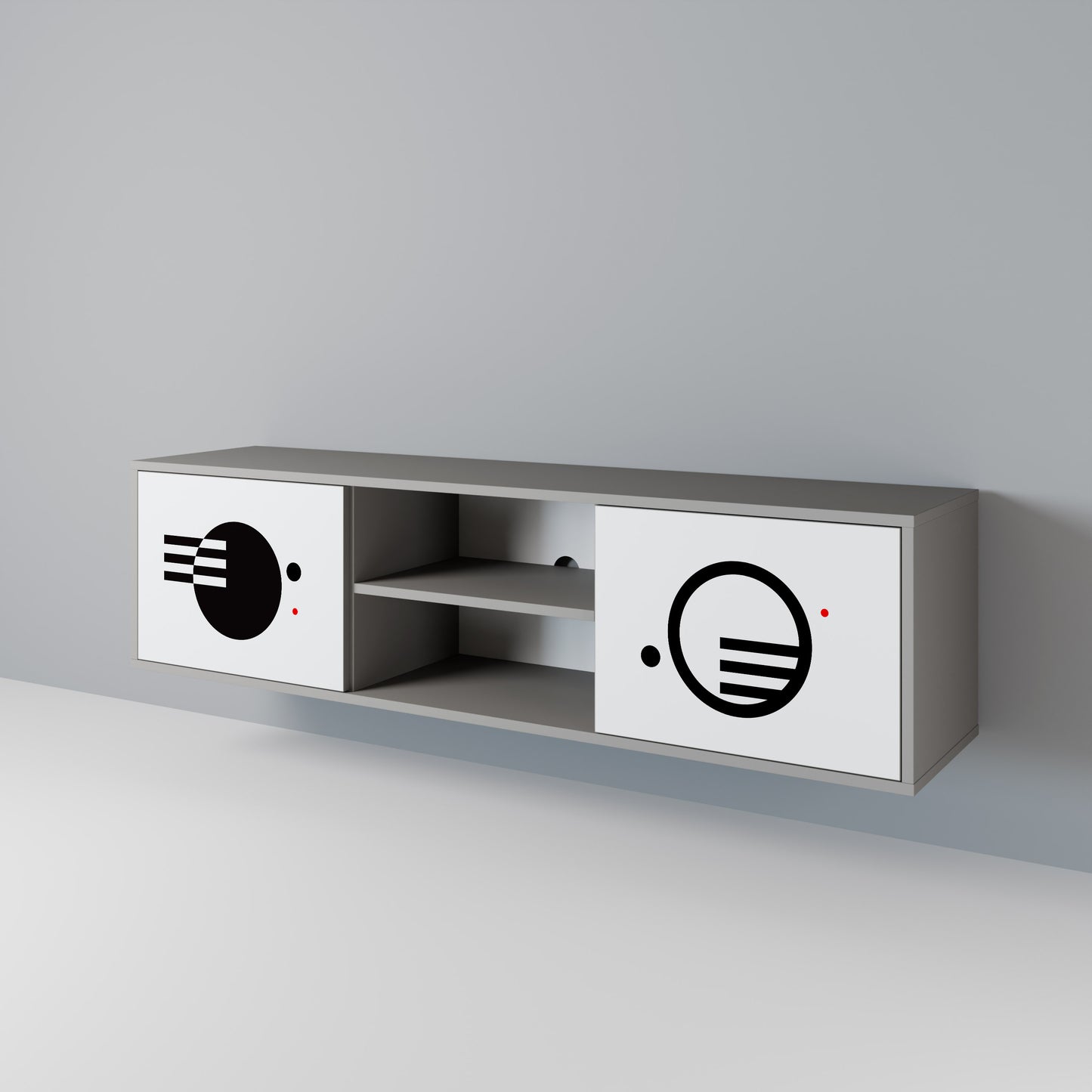 BLACK AND WHITE COMBINATION Mueble de TV de 2 Puertas